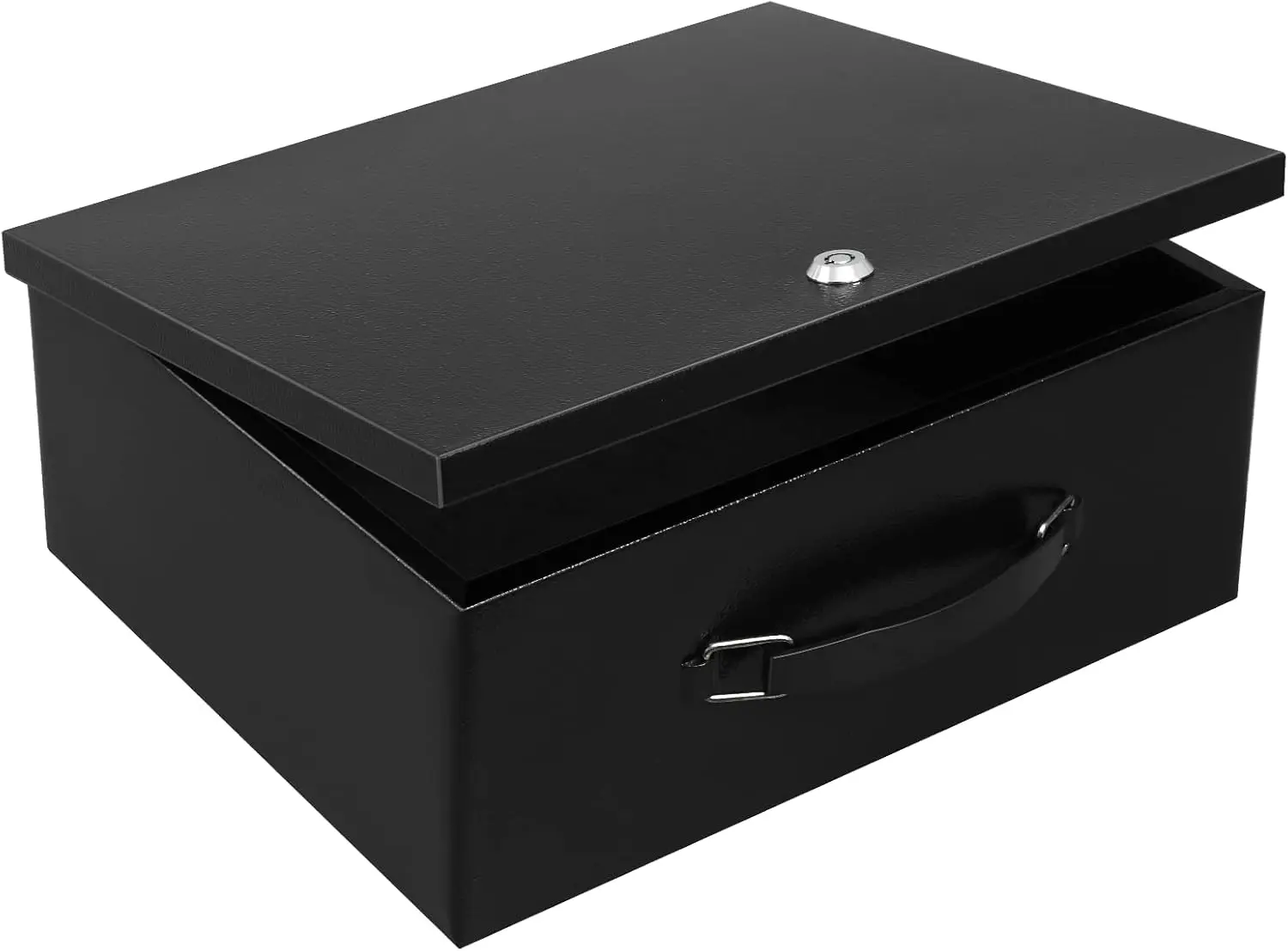 

Portable Metal Safe Box with Key Lock - Fire Resistant Storage for Documents,Car,Home and Outside - X Large 13.2"x 11"x 5.1" Box