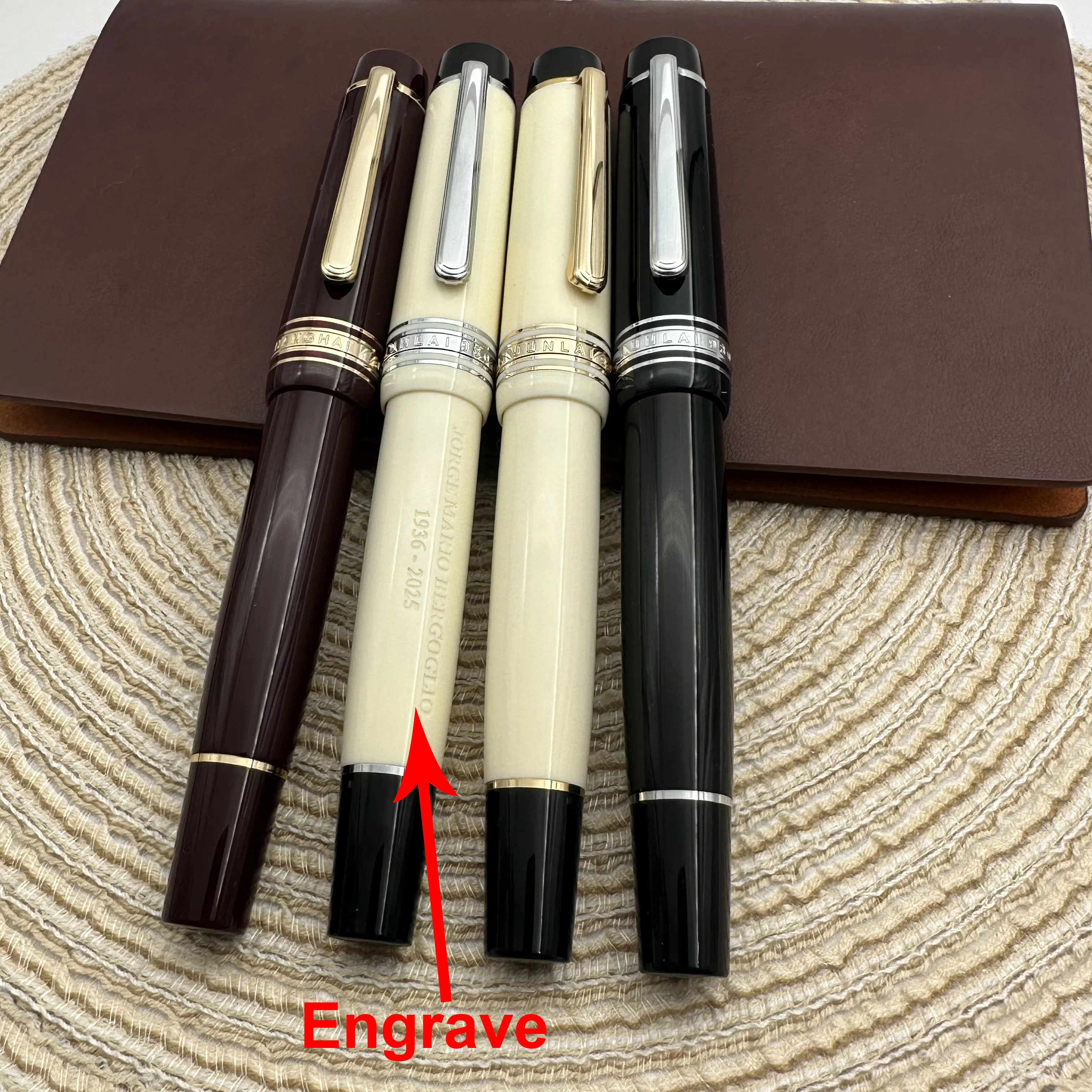 

Ограниченный белый! Перьевая ручка с смоляным поршнем WingSung 930, N0,9 Iraurita F/M/B, наконечник с золотым/серебряным зажимом, подарочная ручка для деловых студентов