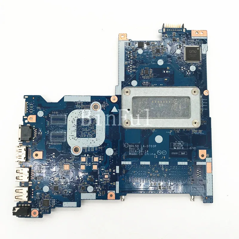 Mainboard 854947-601 854947-501 854947-001 For 15-AY Laptop Motherboard BDL50 LA-D703P With SR244 I3-5005U CPU 100% Fully Tested