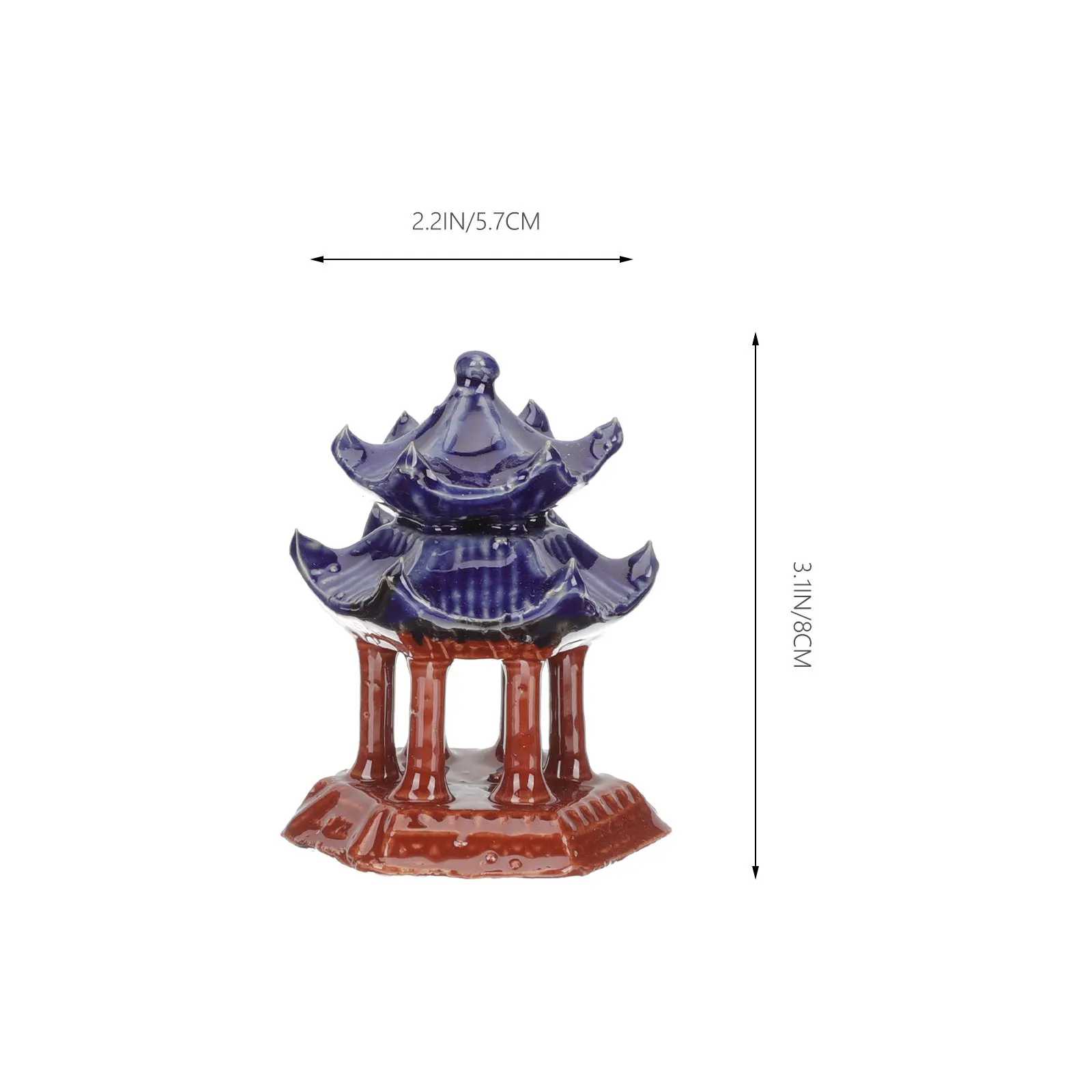 3Pcs Ceramic Pavilion Miniature Pagoda Simulated Fish Tank Ornament Aquarium Landscaping Decor Fish Hiding Place Underwater