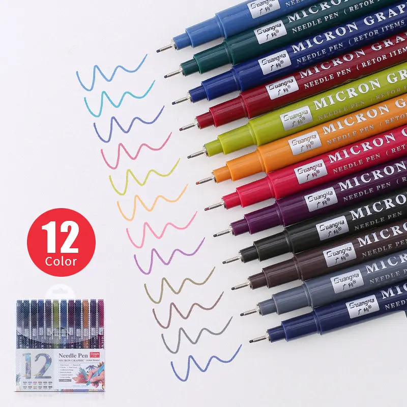 Needle Pen 8080 Edge Tracing Pen Retro Color Waterproof 05 Hook Line Comic Anime Design Hand Drawn