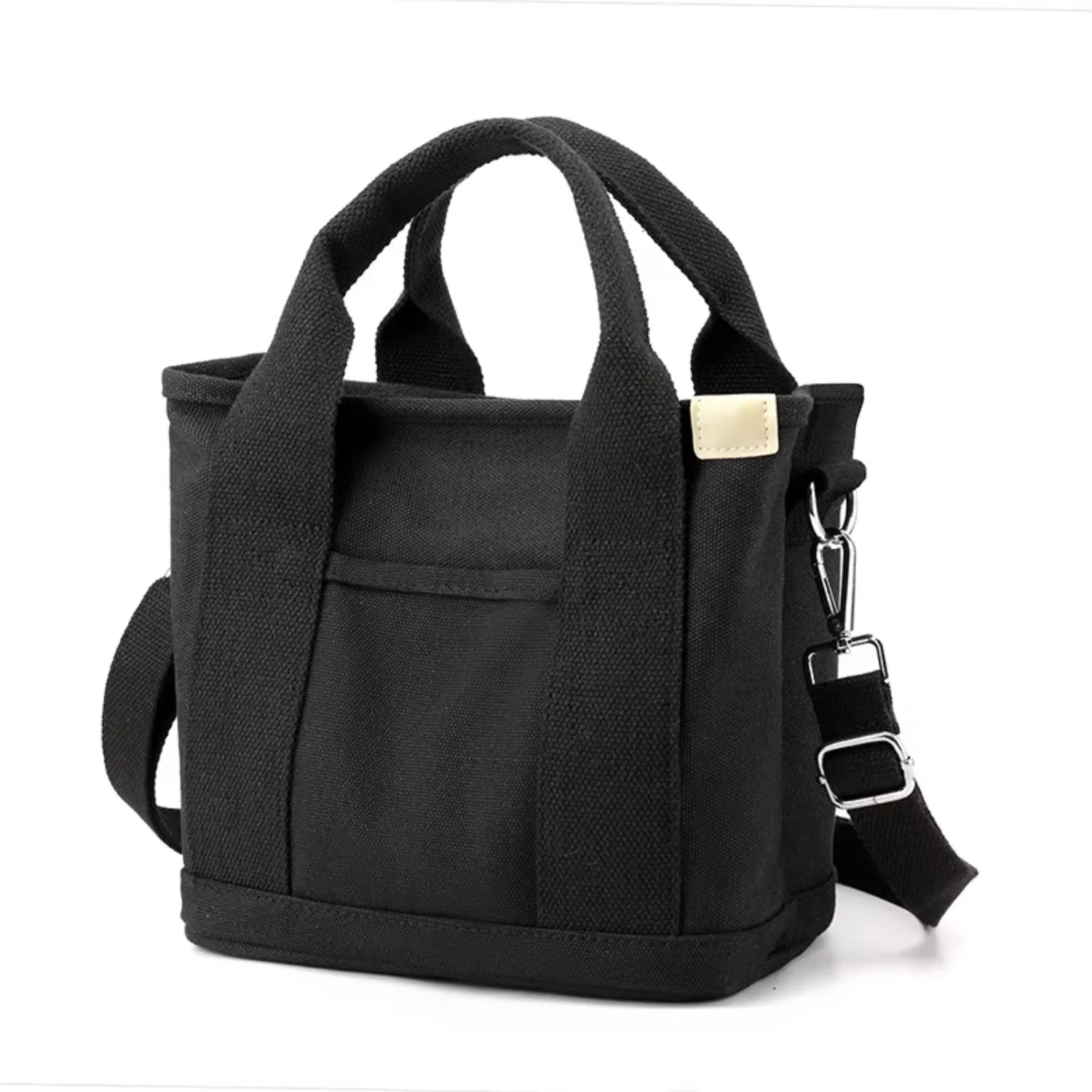 hot sale trend women big tote   cotton shopping grocery large canvas tote bags with pockets crossbody strap