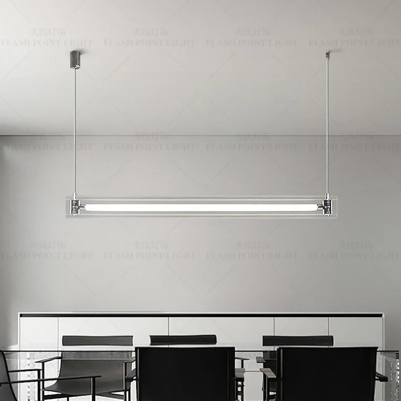 Lampadario minimalista italiano con una parola lampadario a strisce per ristorante in stile industriale Bauhaus lampadario a LED con decorazione da