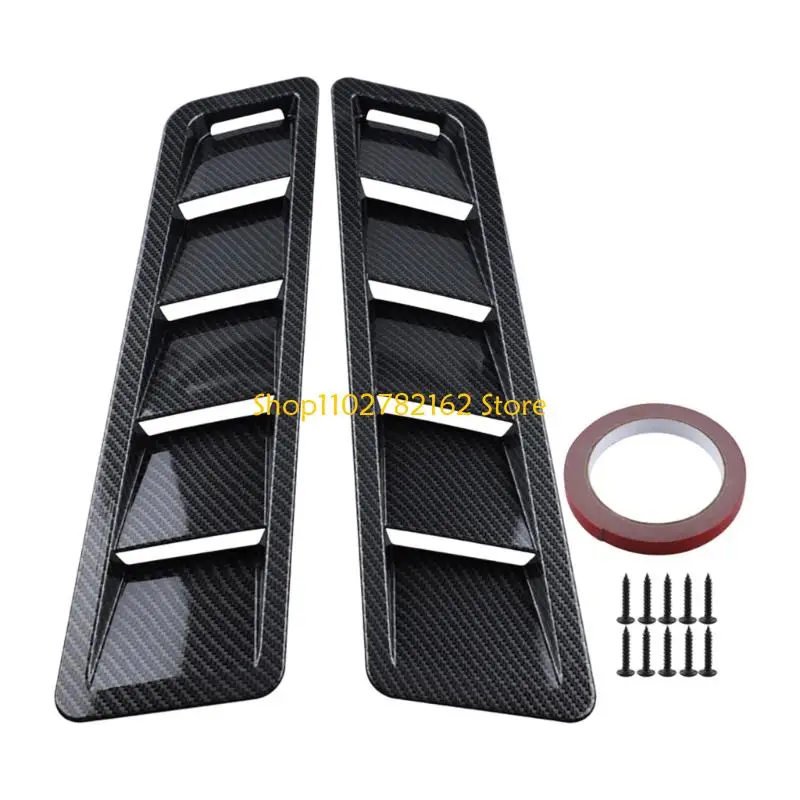 547B Louver Hood Trim Panel Pair for Car Exterior, ABS Hood Garnish Set for Styling Appeal and Sport Look Detail Trim