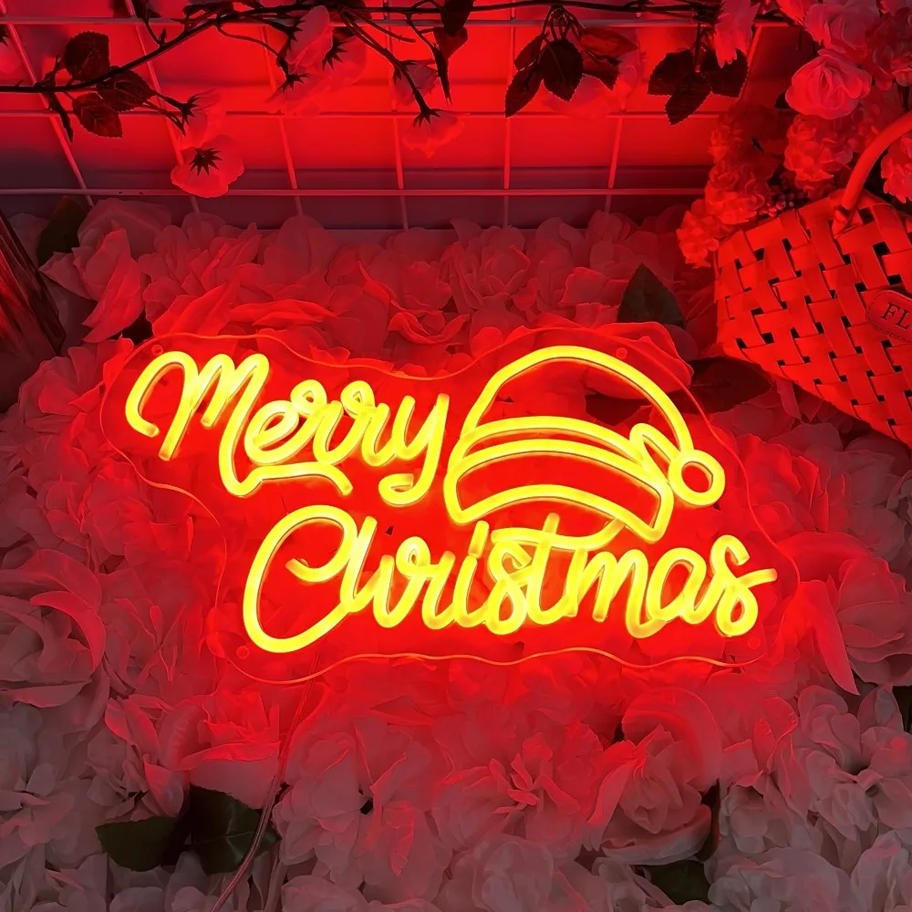 

Merry Christmas Neon Led Sign for Kids Christmas Bedroom Decoration New Year Neon Lights USB Party Home Room Wall Decor Gifts
