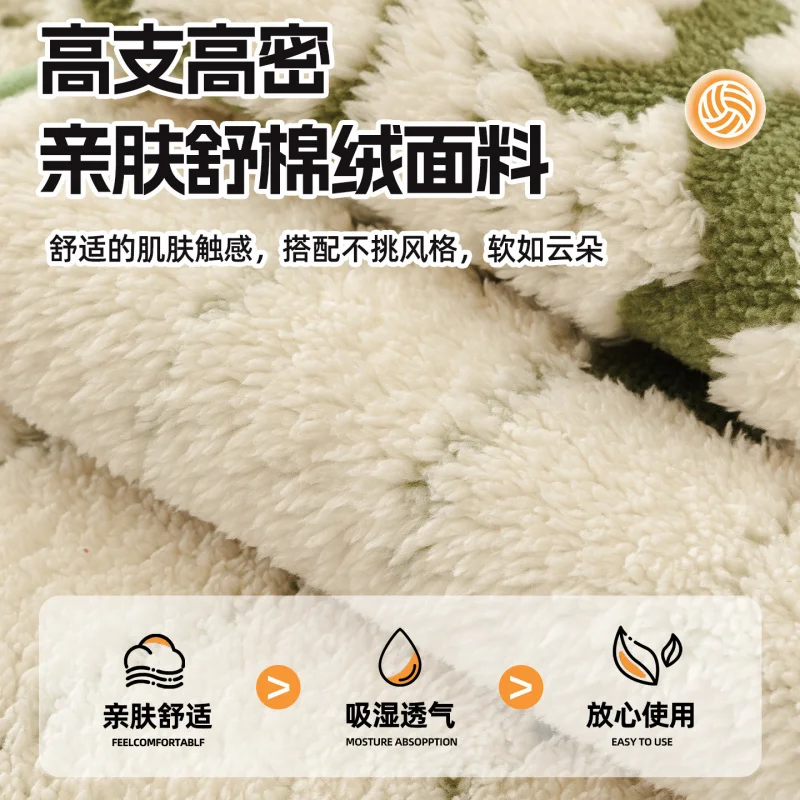 Fresh Style High Weight Shaped Soft Cotton Velvet Sofa Cushion 2025 New Autumn Winter Non-Slip Sofa Cover