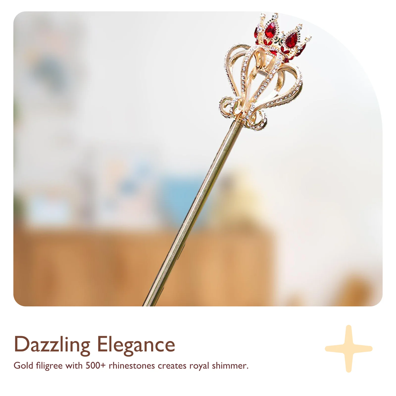 Varitas de princesa, cetro de diamantes de imitación, accesorios de juego de rol, cetro brillante para varitas mágicas de Reina