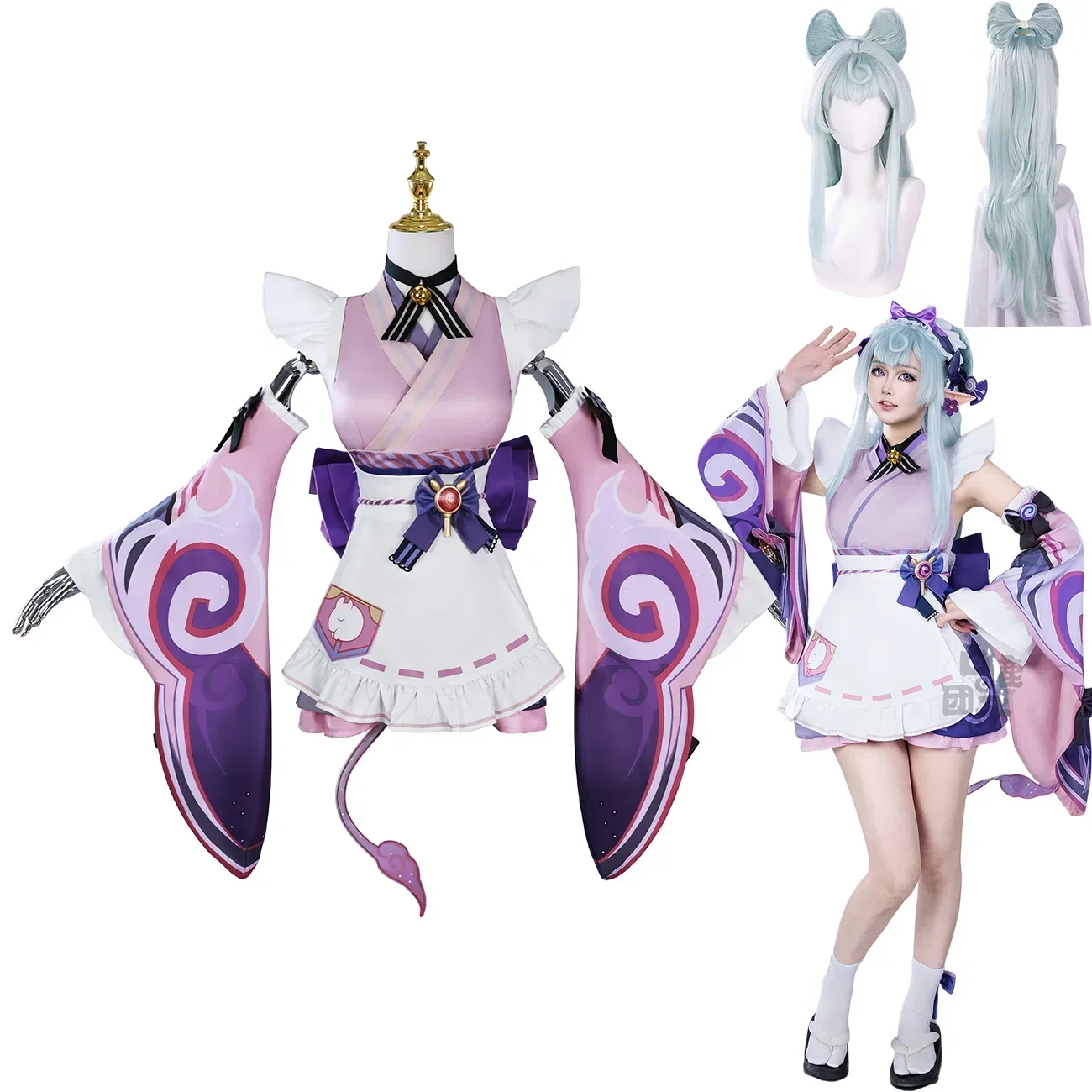 

Genshin Impact Yumemizuki Mizuki Anime Cosplay Costume with Wig & Props for Women Girls - Halloween, Carnival, Comic Con Parties