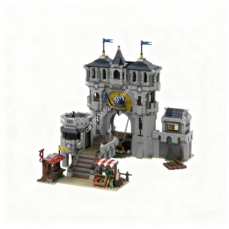 

1778 шт. MOC замок рыцарь ворота альтернативная сборка модель строительные блоки строительная игрушка Рождественский подарок образование кирпич дети