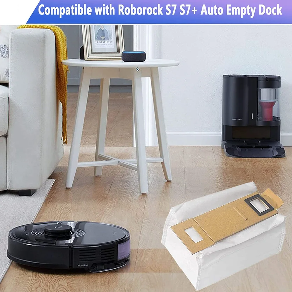 10 Pack Dust Bags Accessories for Xiaomi Roborock S7 T7S T7Plus T7S Plus, Vacuum Cleaner Bags Automatic Suction Station image 3