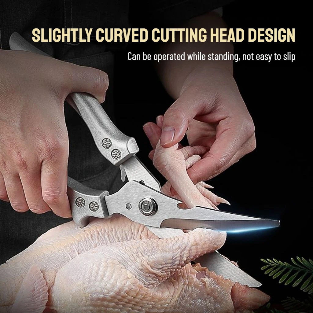 Heavy Duty Kitchen Scissors Multifunctional Stainless Steel Food Scissors For Poultry Fish Bone Cutting Dishwasher Safe Design
