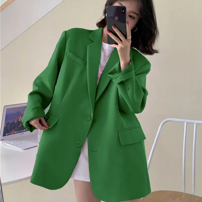 2025年秋新作 レディースブレザー シニア向け スモールスーツ ゆったり 韓国風 クラインジャケット カジュアル 無地 レディース シンプル