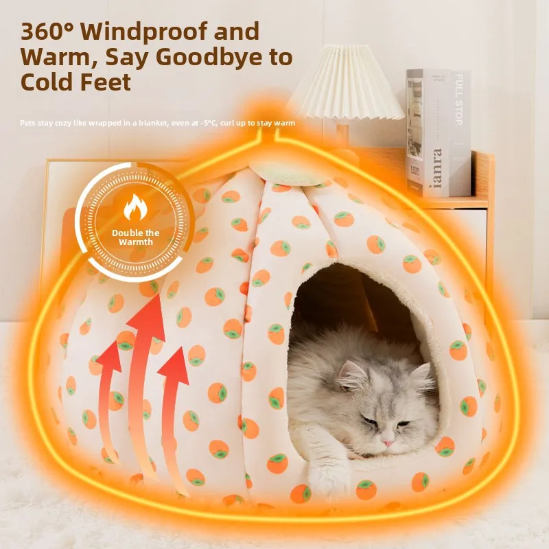 

Теплый съемный моющийся домик-лежанка для маленьких собак (например, тедди, бишон), закрытая вилла-гнездо, всесезонный, для зимнего использования