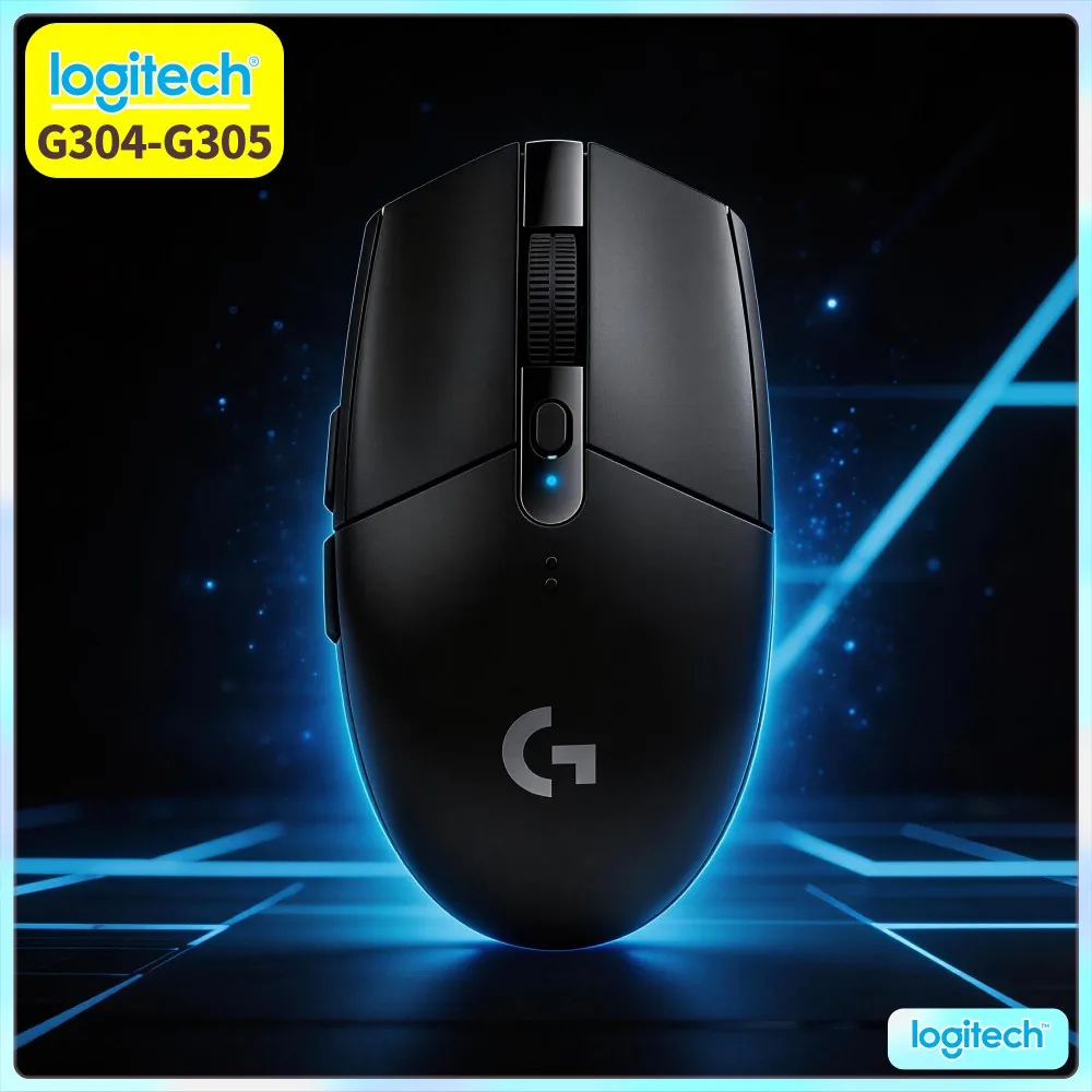 Logitech G305 Wireless LIGHTSPEED Mouse, 12000 DPI HERO, 6 Programmable Buttons, 250H Battery, 99G, PC Mac Laptop Compatible