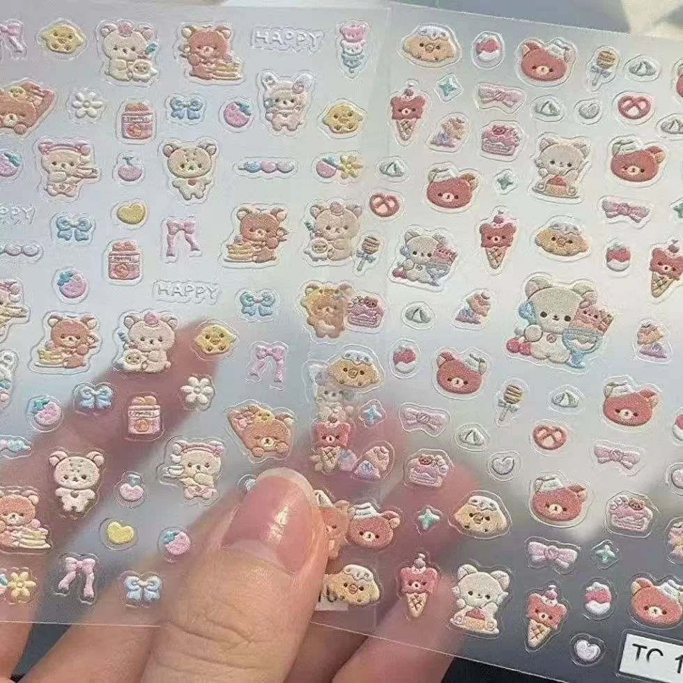 Cartoon Cute Relaxed Bear Nail - огляд і ціна Nail Art Nail Art