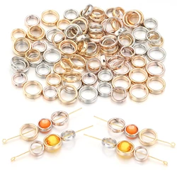 100pcs/lot Two Hole CCB Circle Frame Beads Rings Plastic Spacer Connectors For DIY Jewelry Making Necklace Bracelet Accessories