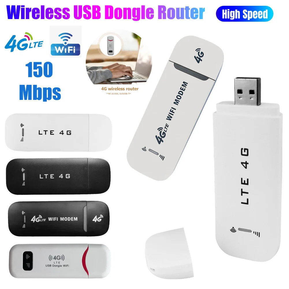 

4G LTE Беспроводной Wi-Fi-маршрутизатор USB-ключ 150 Мбит/с Мобильный широкополосный карманный ключ с точкой доступа Модем Stick 4G SIM-карта Wi-Fi адаптер