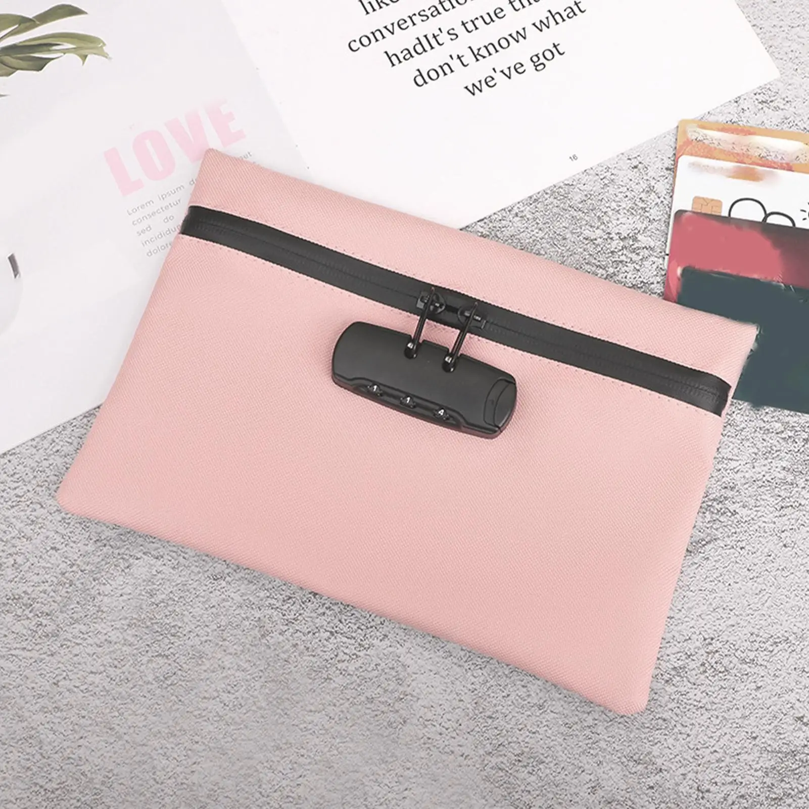 Bolsa con cerradura para artículos personales, contenedor impermeable, organizador a prueba de robo, portátil para acampar, escuela y gimnasio