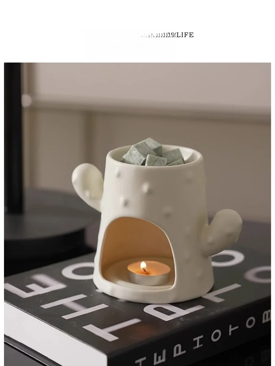 

Аромалампа Tlife Creative Cactus Cerc: креативная лампа для плавления воска с подогревом от свечи для декора дома, гостиной, спальни