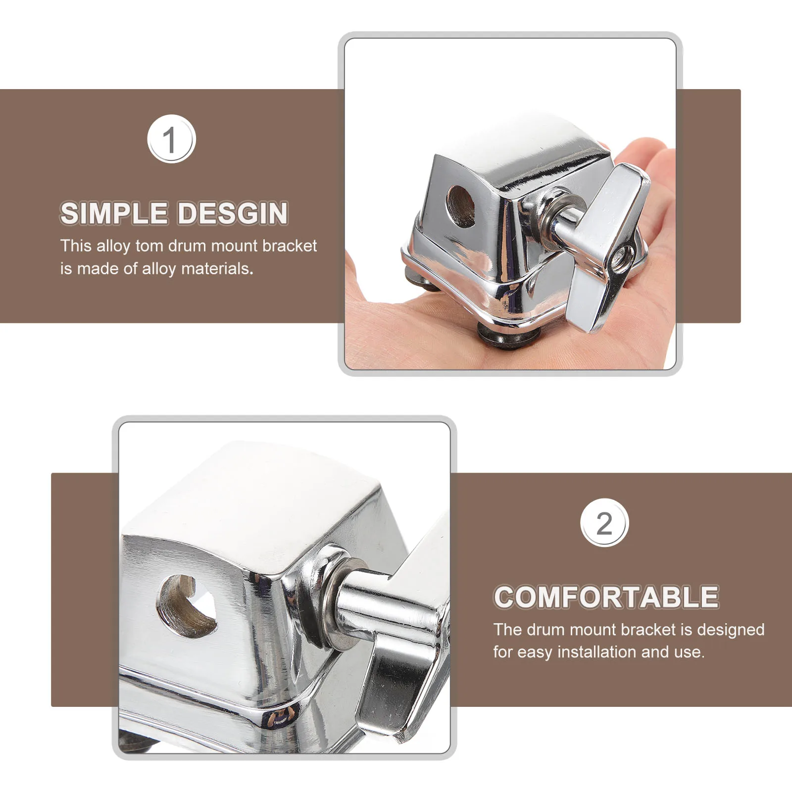 

Drum Saddle Accessories Tom Mount Component Holder Stand Rack Silver Bracket Floor Support Legs