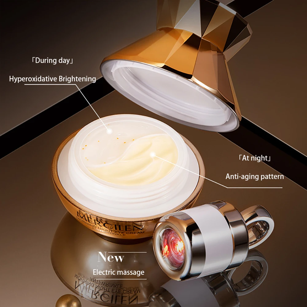 Crema de masaje eléctrica hidratante para noche de la mañana, contorno de ojos, Reduce las bolsas de ojos, eliminación de ojeras, suero para el cuidado de los ojos