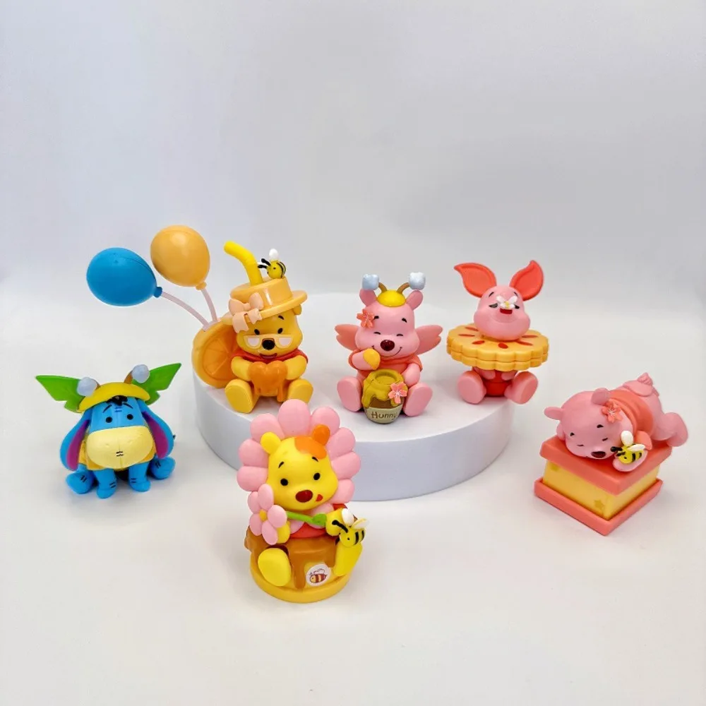 Disney Winnie The Pooh Honey Gourmet Pooh Bear Piglet Eeyore Cute Cartoon Doll Garage Kit Dolls Models Six Styles Cake Ornament