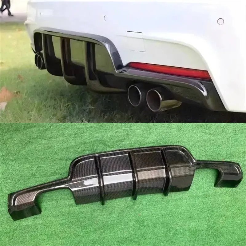 

For BMW 3 Series F30 F35 2012-2019 Real Carbon Fiber Rear Bumper Lip Diffuser Splitters Spoiler Back Car Accessories body kit