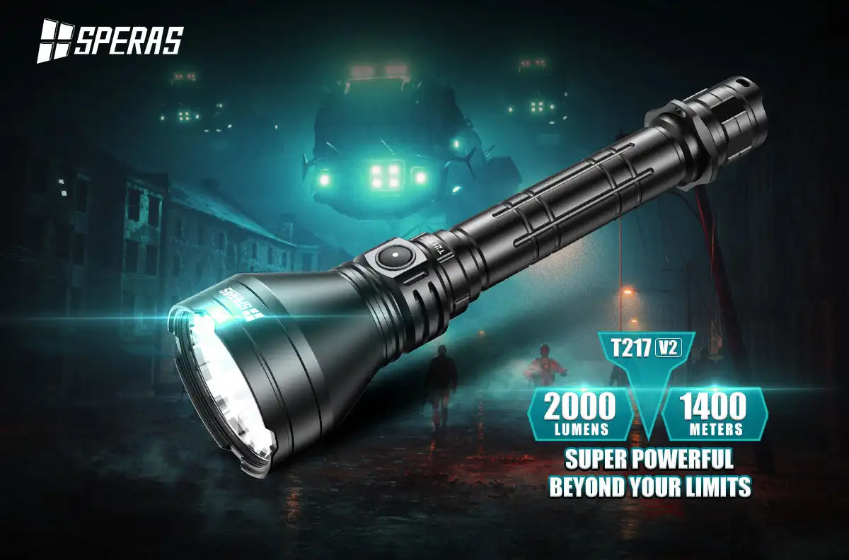 Speras T217 V2 Hunting Flashlight 2000 Lumen LED Torch Light Type-C Rechargeable Flashlights