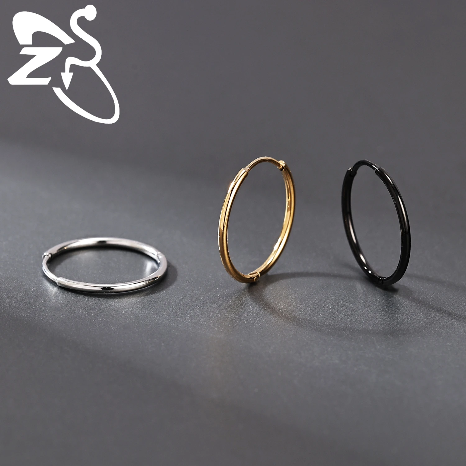 ZS 1 STÜCK 20G Edelstahl Creolen 6/8/10/12 MM Runde Ohrstecker CZ Kristall Nasenring Helix Knorpel Piercings Schmuck – Detail 6