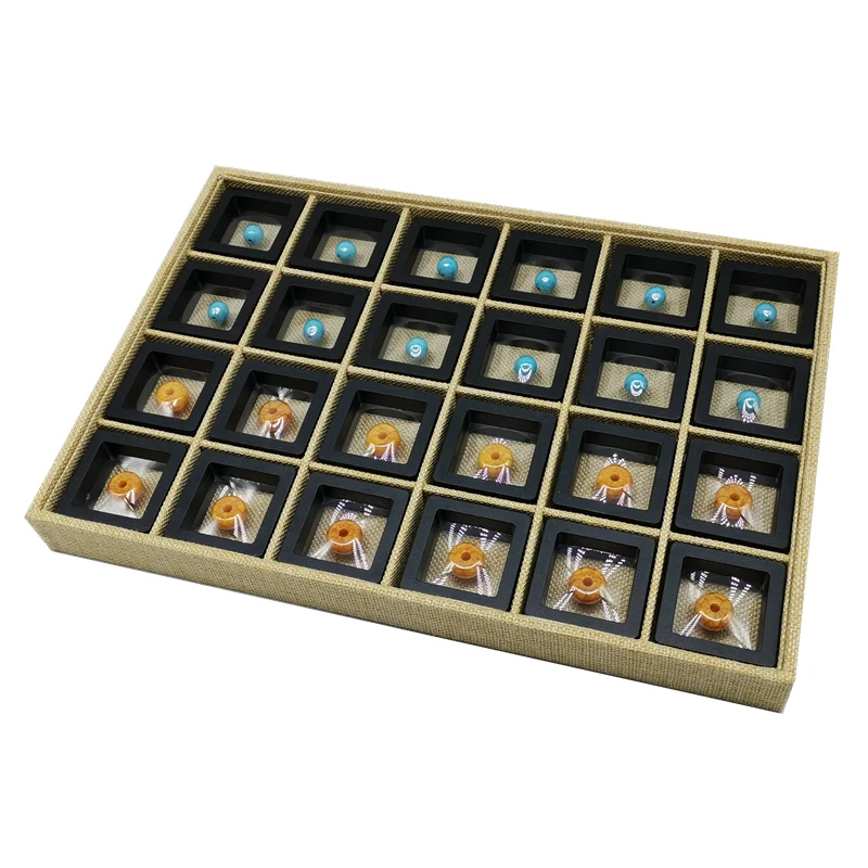 Großhandel Schmuck Edelstein Display Lagerung Box Stein Werkzeug Münze Perle Glas Tablett Einfügen Lose Diamant Halter Container Organizer Schaufenster