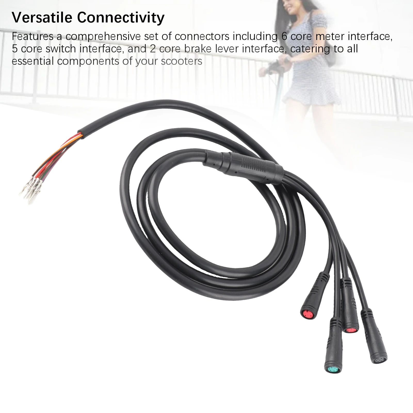 M4 프로 방수 커넥터용 전동 스쿠터 케이블 고품질 내구성 미터 스위치 브레이크 레버 제어 케이블 교체용
