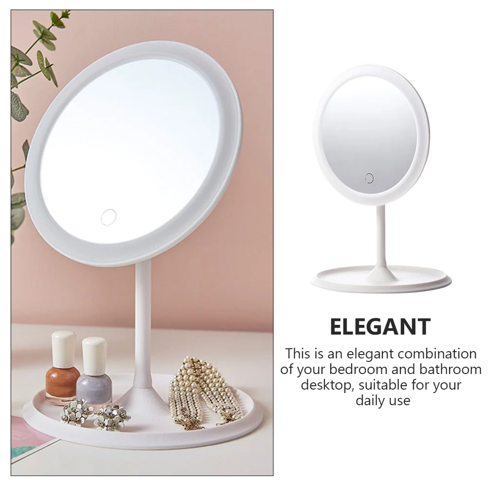 1 conjunto de espelho de vaidade led de alta definição brilho ajustável espelho de maquiagem de mesa para espelho alimentado por usb presente feminino