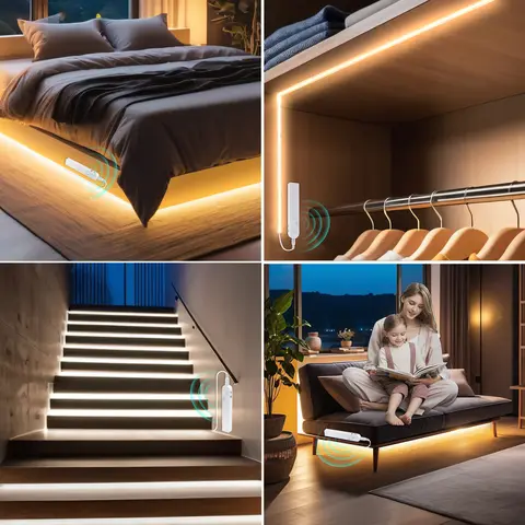 8MM COB LED-remsa 5V med rörelsesensor batteridriven 320LED/M USB induktionsnattlampa varmvit röd isblå grön gul 10 best sales batteridrivna lampor - №8