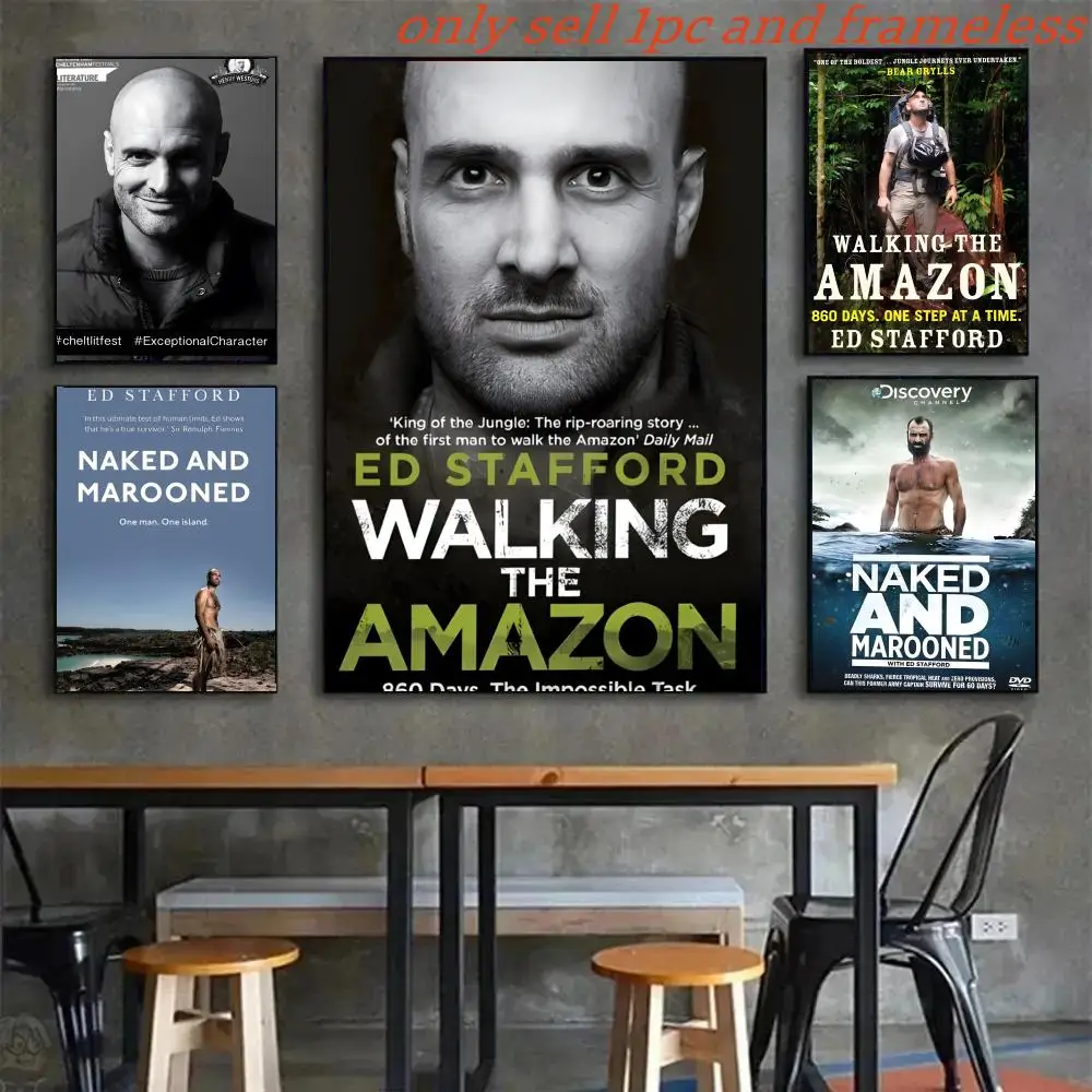 Póster artístico de E-Ed Stafford, experto en supervivencia en la naturaleza, pintura con impresiones, decoración para el hogar, dormitorio, sala de estar, regalo