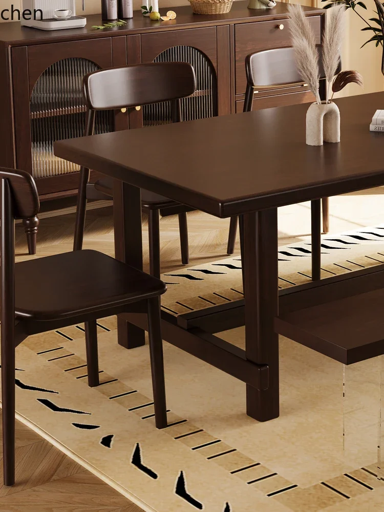 TQH-c13  Solid Wood Ash Rectangular Home Dining Table and Chair Set
