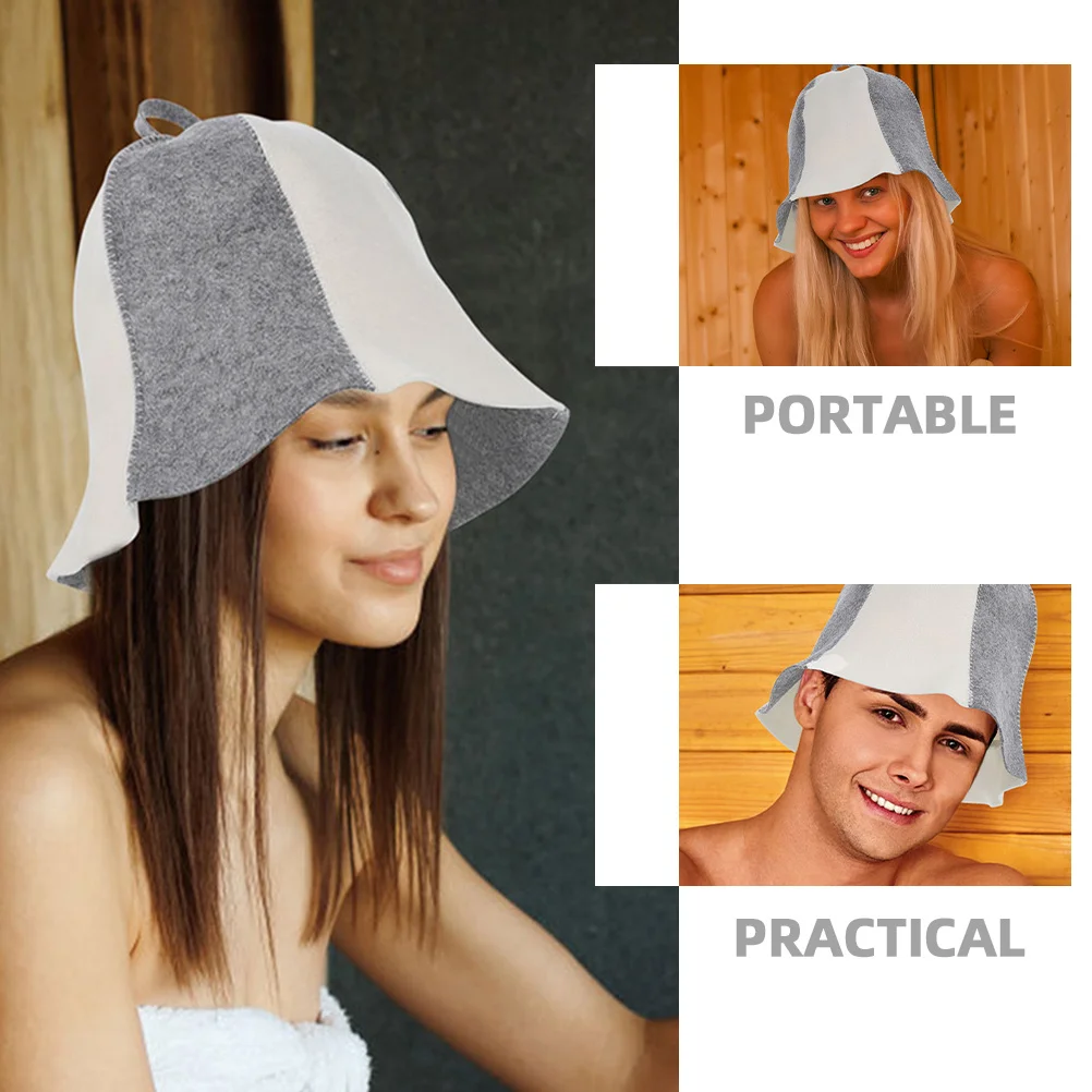 

6Pcs Sauna Hat Felt Reusable Lightweight Breathable Comfortable for Bathing Steaming Spa Sauna Supplies Men Women