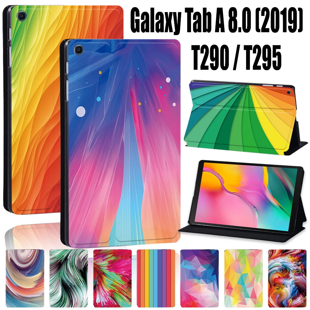 

Tablet Case for Samsung Galaxy Tab A 8.0 Inch SM-T290 T295 2019 Watercolor Pattern PU Leather Tablet Cover for Tab A 8.0" 2019