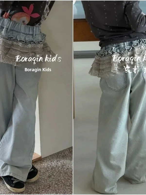 boraqin-korean-style-kids-jeans-summer-season-high-waist-straight-leg-patchwork-lace-trimaged-denim-pants-for-boys-and-girls