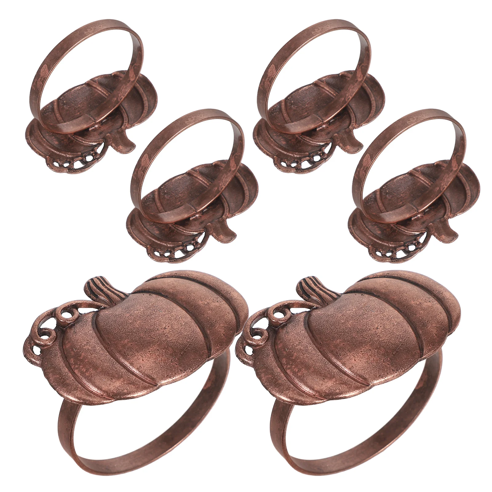

6 Pcs Vintage Pumpkin Napkin Rings Holder for Table Holders Alloy Blue Halloween
