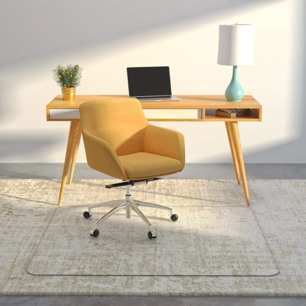 45” X 53” Desk Mat with Ultra-Clear Safety Glass/Creates Smooth, Easy Glide/Protects Against Carpet Imprints