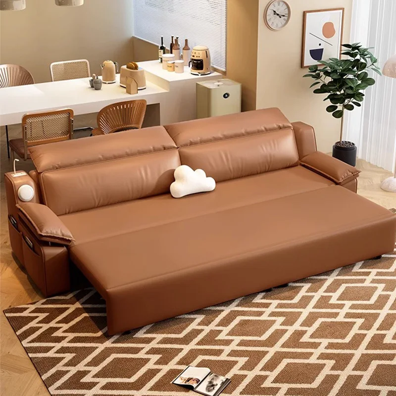 

2023 new multi-functional sofa bed retractable folding modern small apartment living room cat claw cloth sofa dual-purpose