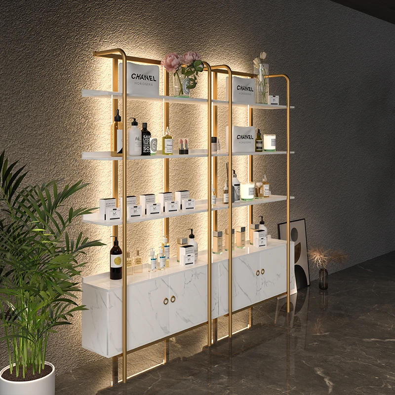 Cosmetic product display cabinet, beauty salon, skin care product shelf, nail salon shelf, multi-layer display rack with lamp cu