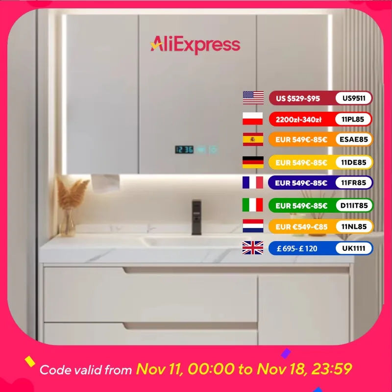 

Lighting Luxury Bathroom Cabinet Storage Mirror Toilet Wall Bathroom Cabinet Vanity White Meuble Salle De Bain Home Furniture