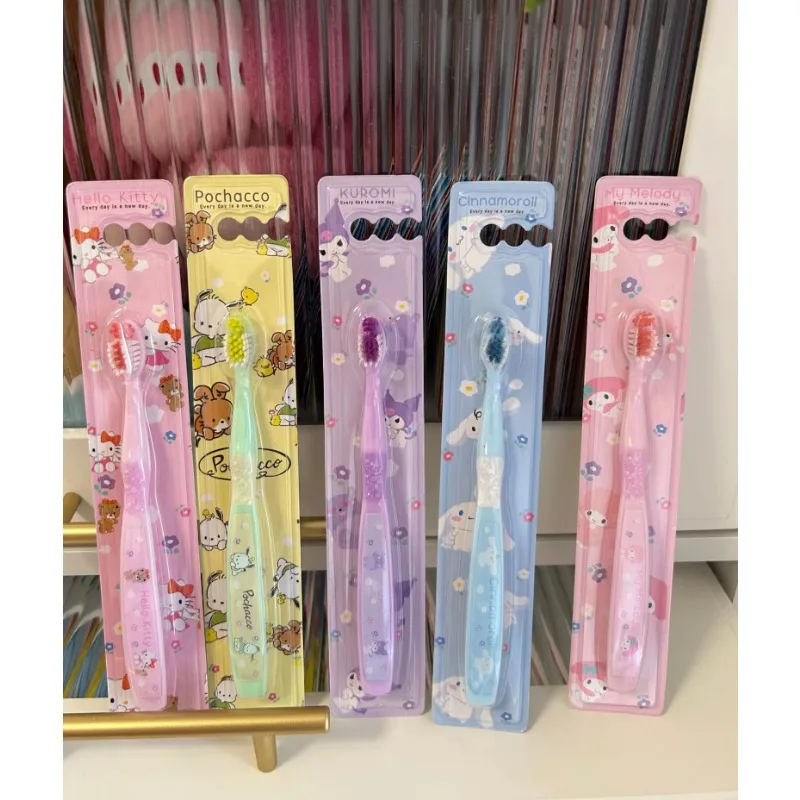 Sanrio Cute Cartoon Hello Kitty Soft Hair Toothbrush Ultra-fine Soft Care Gums Cinnamoroll Toothbrush Toothbrush Clean Mouth