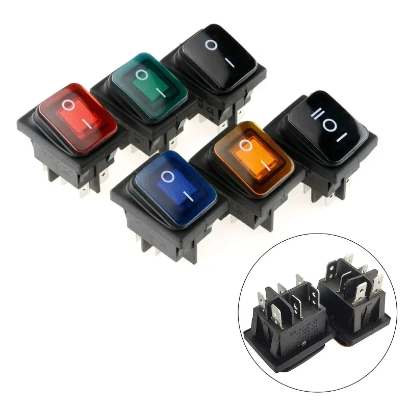 4/6 Pin KCD4 Switches 2/3 Position SPST Toggle Switch Boat Rocker Switch with LED for Industrial Automotive Home