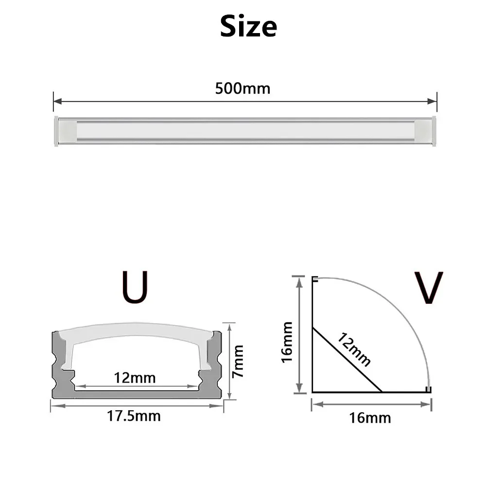 LED Angle Aluminum Slot Strip Lamp, Kitchen Cabinet Lamp, Suitable for 8-12mm, 5730, 5050, 2835, 2-30Pcs