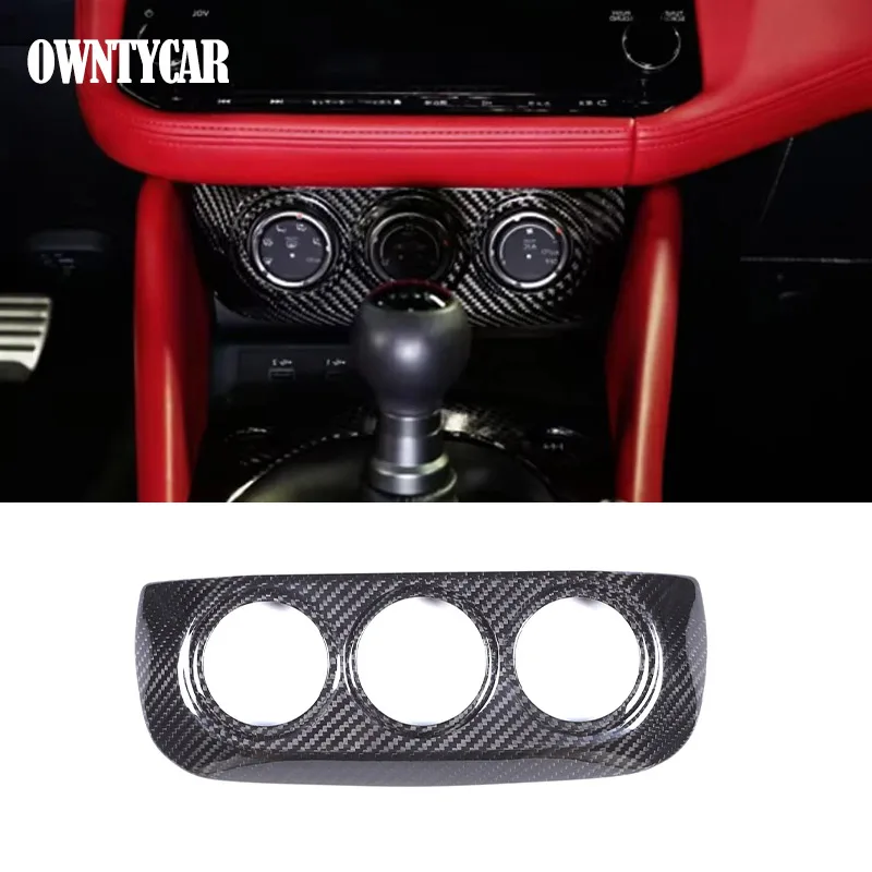 

Для Nissan Z RZ34 400Z Fairlady Z 2023-2026 Крышка кондиционера из настоящего углеродного волокна, климат-контроль переменного тока, крышка панели переключателя вентиляционного отверстия