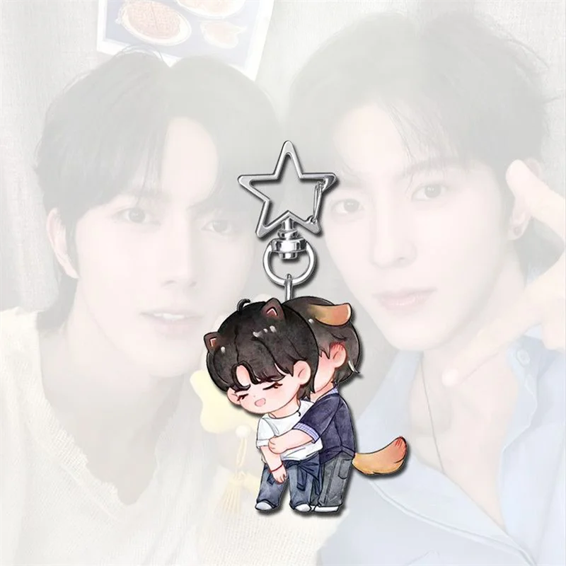 TV ABO الرغبة ألفا إنجما شنغ شاويو هوا يونغ تأثيري المفاتيح الاكريليك حلية مفتاح سلسلة كيرينغ الشكل اكسسوارات الدعامة #3