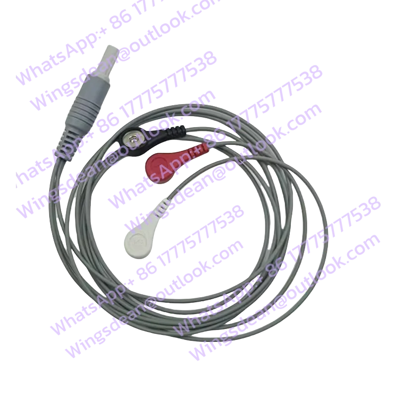 Small Round Head 6-pin 4000X Three-lead Cable, Standard Button Telemetry Dynamic ECG Lead Cable