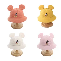 Cartoon Mickey Mouse Bucket Hat Spring Summer Animal Embroidery Panama Fisherman Cap Baby Boys Girls Sun Hats Kids Outdoor Caps